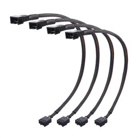 Cable Matters 4-Pack, PWM 4 Pin Fan Extension Cable - 12 inches (PC Fan Extension Cable, PWM Fan Extension Cable, PWM Extension Cable)