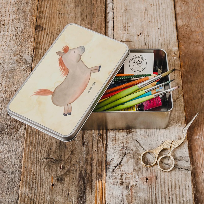 Mr. & Mrs. Panda Metal Tin Rectangular Horse Jumping -