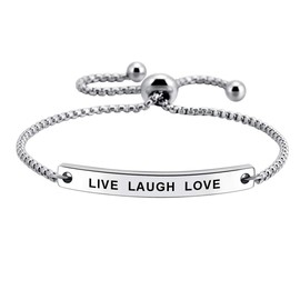 SOUSYOKYOSAM Live Laugh Love Expandable Bracelets for Women Inspirational Jewelry Gifts for Women