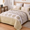 Xruibed Boho Quilt Set Queen Khaki Bohemian Themed Quilt Coverlet