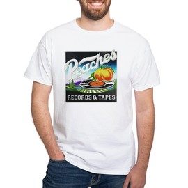 CafePress Peaches Records and Tapes Logo T Shirt Men's Traditional Fit White Casual Tshirt