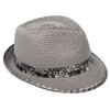 Funky Junque Multicolor Woven Fedora: Grey w/Thick Band