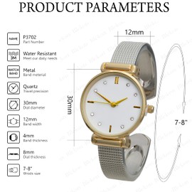 Blekon Collection Women's 30mm Case Vibrant Colored Dial Rough Design Cuff Bangle Watch (Two-Tone)