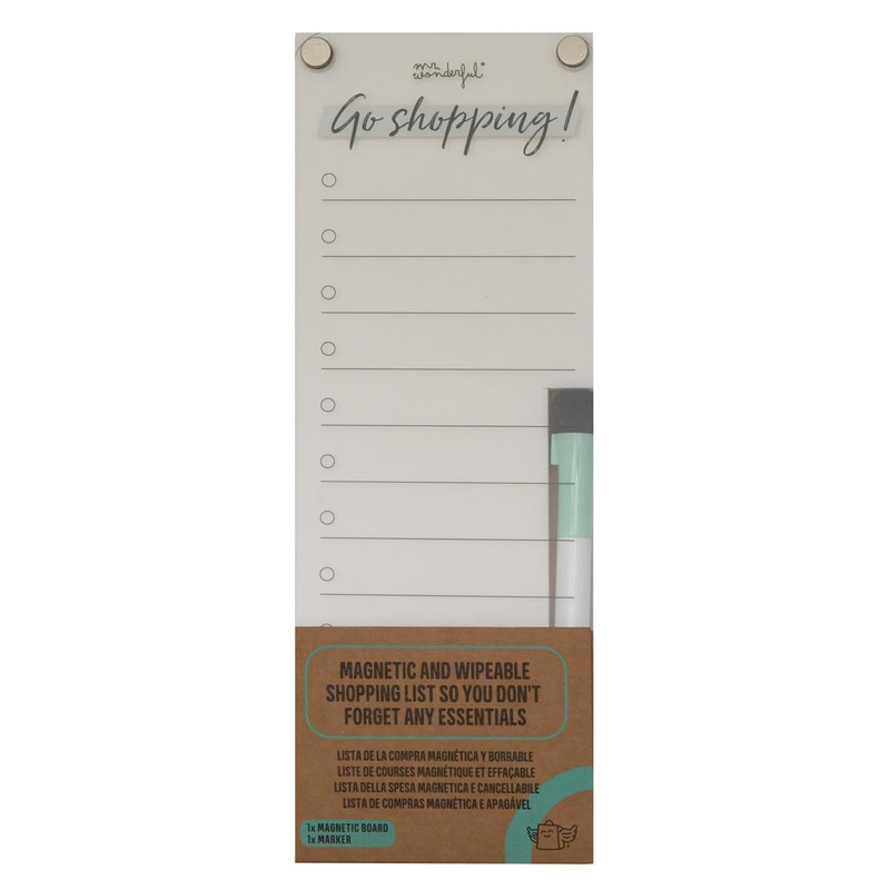 Mr. Wonderful - Magnetic Transparent Board Shopping List - Go