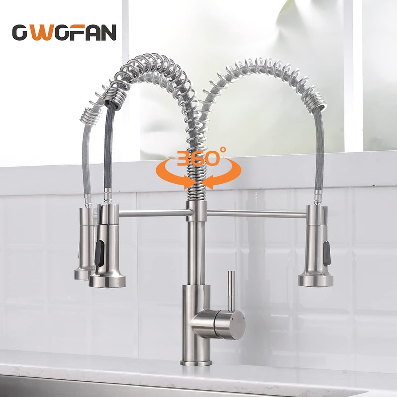 OWOFAN Kitchen Faucet Low Lead Commercial Solid Brass Single Handle