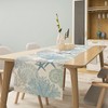 Blue Teal Coral Table Runners, Summer Beach Starfish Coastal Coffee