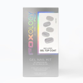 Foxology Vegan And Cruelty Free Semi Cured Gel Nail Strip Kit Includes 30 Nail Strips, Alcohol Free Nourishing Prep Pad, A Gel Top Coat, A Wooden Cuticle Stick, Nail File - STONY PATH