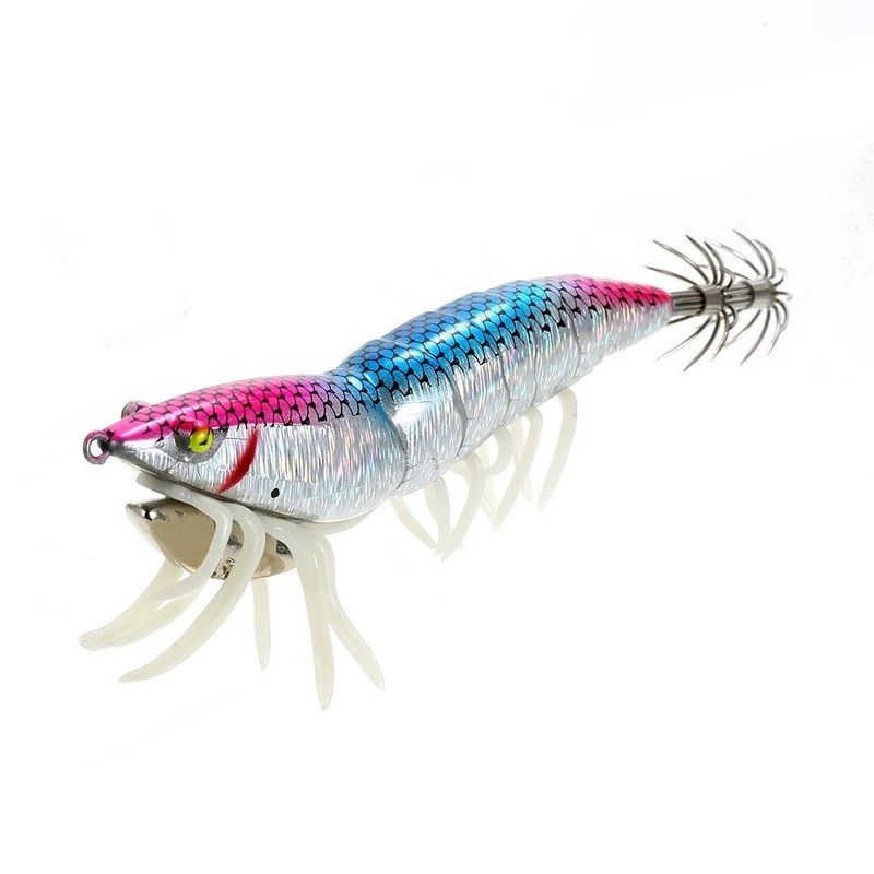 Lixada 5pcs 12cm/21g Noctilucent Fishing Shrimp Lure Prawn Squid Bait