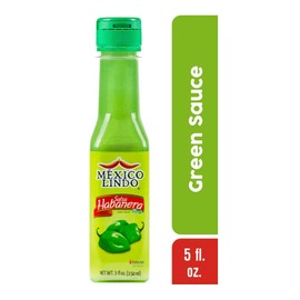 MEXICO LINDO SALSA HABANERA VERDE(Green habanero Hot Sauce), 4 Bottles 5 fl.oz (150ml)