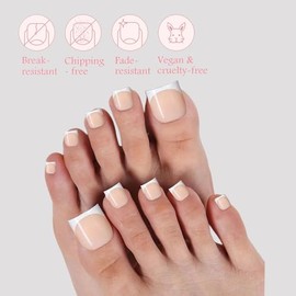OPkssnails 150 uñas postizas francesas cuadradas cortas, color piel, blancas, para mujer, de gel suave, acrílicas, para remojar, para bricolaje en cas