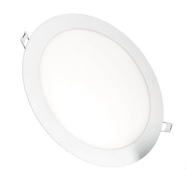 JANDEI - Downlight LED 18W Round 3000K/4200K/6000K Flat White Frosted Aluminium Ring 200-205 mm Hole Ceiling Light, Recessed Ceiling Light (6000K)
