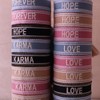 1 Piece 2 cm Wide Adjustable Bracelet Woven Embroidered Letter