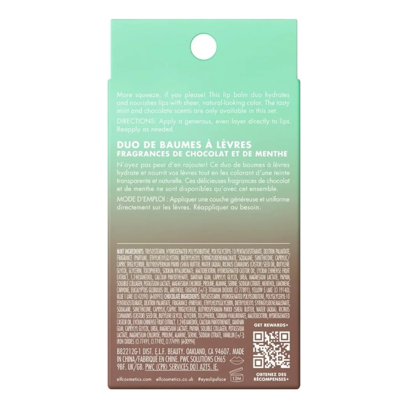 Balsamo Labial Duo E.l.f Hidratante Color Acido Hialuronico