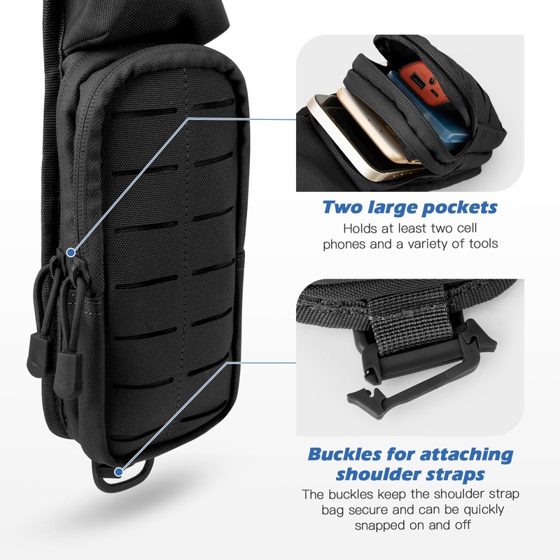 Jueachy Strap Shoulder Molle Accessories Pouch: Tactical Backpack Pocket Attachment