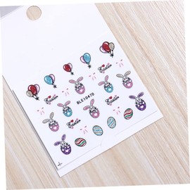 LALAFINA Vivid Easter Nails Stickers 6 Sheets of 3d Design Nail Decals Glitter Powder Surface Easy to Apply Stencils for Women Men