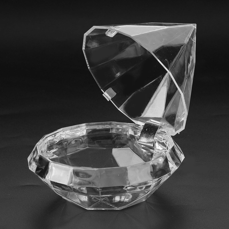 Candies Box Diamond Shaped Clear Jar Transparent Plastic Candy Storage