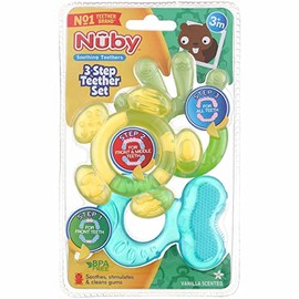Nuby 3 Step Soothing Teether Set, BPA Free - Colors may vary.
