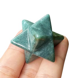 Bacatgem Natural India Agate Merkaba Crystal Protection Sacred Meditation Energy Healing Chakra,1 Inchs Hexagonal Star Crystals and Healing Stone