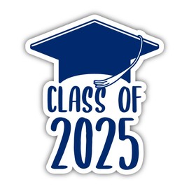 Class of 2025 Vinyl Sticker Graduation Cap Design (Navy) 4-Inch
