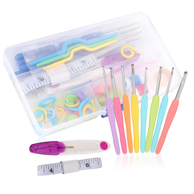 Household Crochet Hook Kit Sewing Needle Tape Measure Scissor Thimble