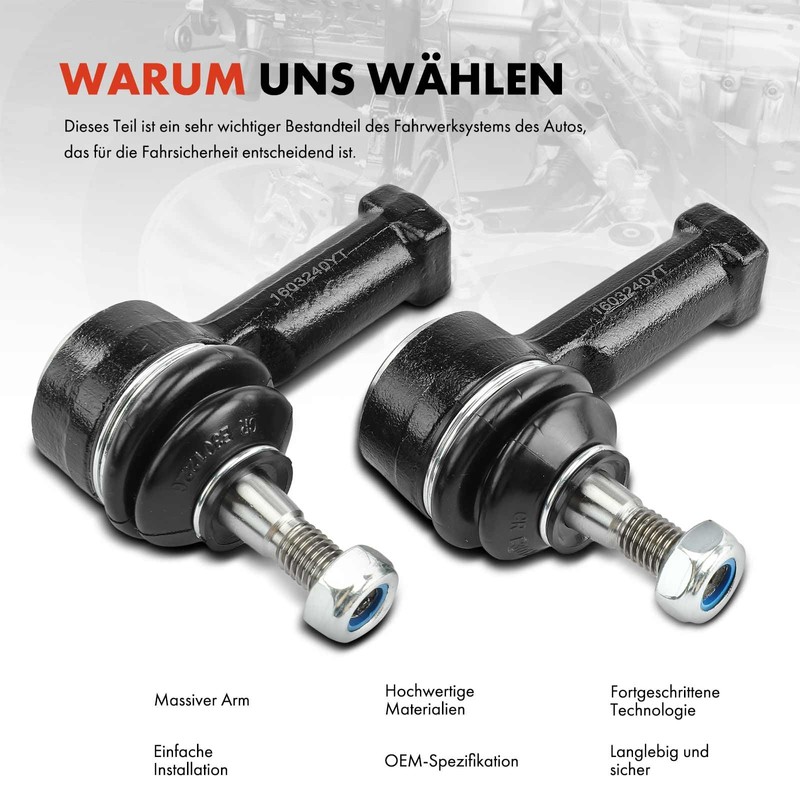 Frankberg 2x Tie Rod End Front Axle Left Right Compatible