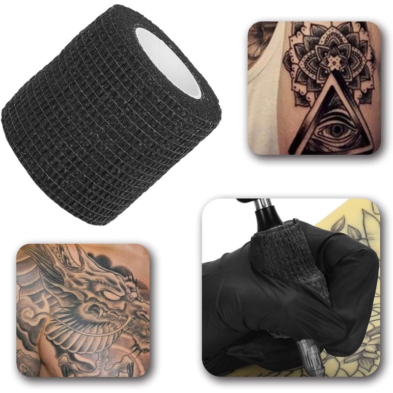 200 Fundas Azules para Bolígrafos de Tatuaje, 10 Cintas de
