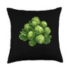 Brussels Sprouts With Leaves Throw Pillow