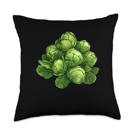 Brussels Sprouts With Leaves Throw Pillow