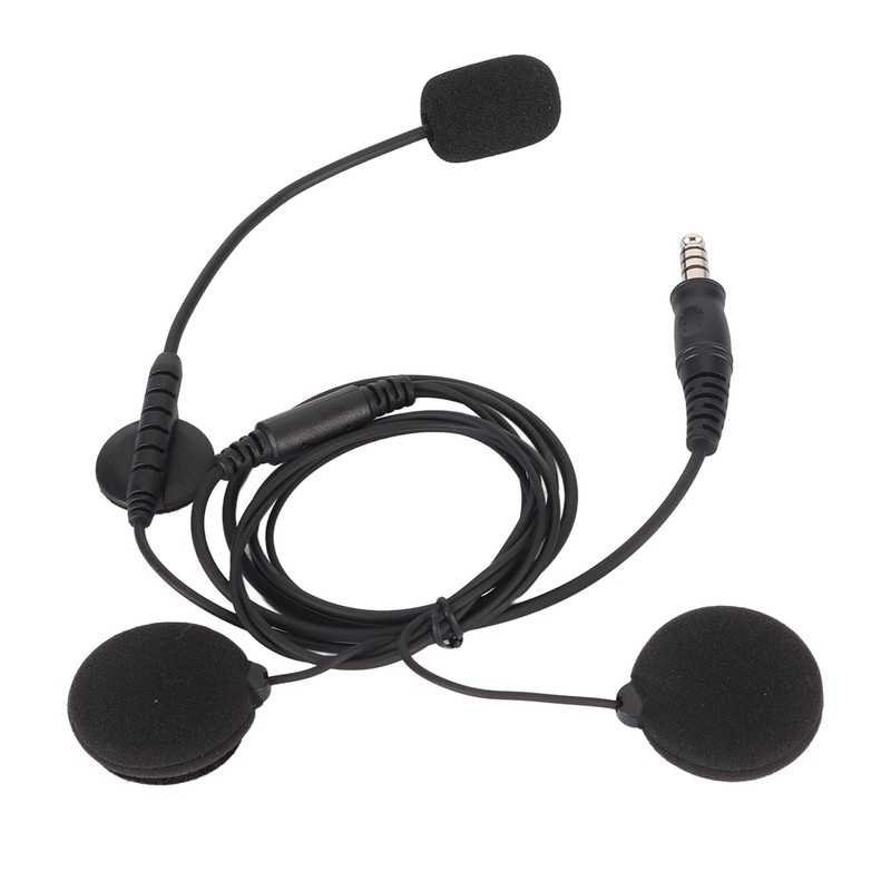 Motorbike Full Face Helmet Earpiece Mic 7.1mm Plug Two Way