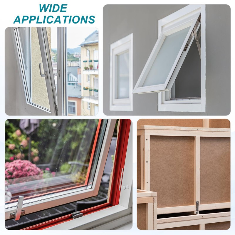 uxcell 2Pcs Window Hinges, 8" 304 Stainless Steel Top-Hung Window