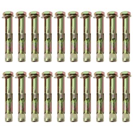Be In Your Mind 20PCS Expansion Bolts Heavy Duty Fixing Sleeve Anchors Carbon Steel Hex Nut for Concrete Stone Brickwork Canopy Water Heater Installation 8x55mm