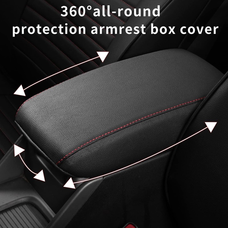 Center Console Covers for 2019-2014 Subaru Forester Red Stiches
