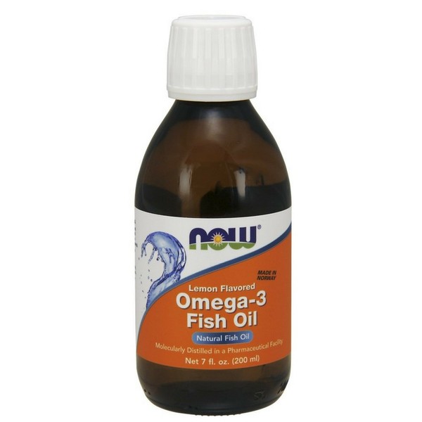 NOW Supplements, Omega-3 Fish Oil Liquid, Molecularly Distilled, Lemon Flavored, 7-Ounce