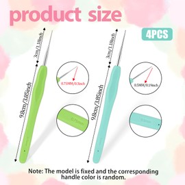 Dreadlock Crochet Hooks Tool 0.5mm 0.75mm Loc Crochet Needle Small Interlocking Hooks Tool Loc Brush for Dreads Accessories Weaving for DIY