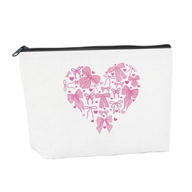 Pink Bow Makeup Bag Sisters Gifts from Sister Make Up Bags for Women Sister Mothers Day Birthday Gifts for Sister Sister Birthday Gift Ideas Cosmetic Bags for Women (1 Pcs)