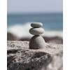 Natural River (Triple) Stone Rock Cairn Sculpture - Stacked Stone