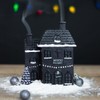Haunted Black & White Holiday House Incense Cone Burner -