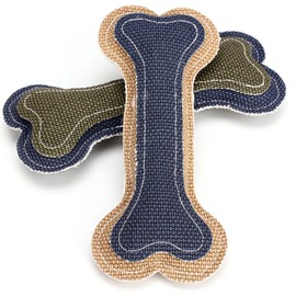 balacoo Dog Bone Chew Toy: 2Pcs Dog Whistle Toy Burlap Bone Toy Dog Bone Shape Toy Canvas Bone Toys Interactive Chew Toy for Dog Tooth Cleaning