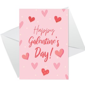 RED OCEAN Galentine's Card Pastel Hearts Valentine's Card For Her Love Heart Greeting Card From Bestfriend Girl Bestie Best Friend Cards Happy Galentine's Day