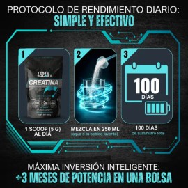 Creatina Monohidratada y Micronizada Polvo  100 Alta Pureza Certificada  Pre Entreno Gym workout  Disuelve Rápido, incluye Scoop Dosificador...       