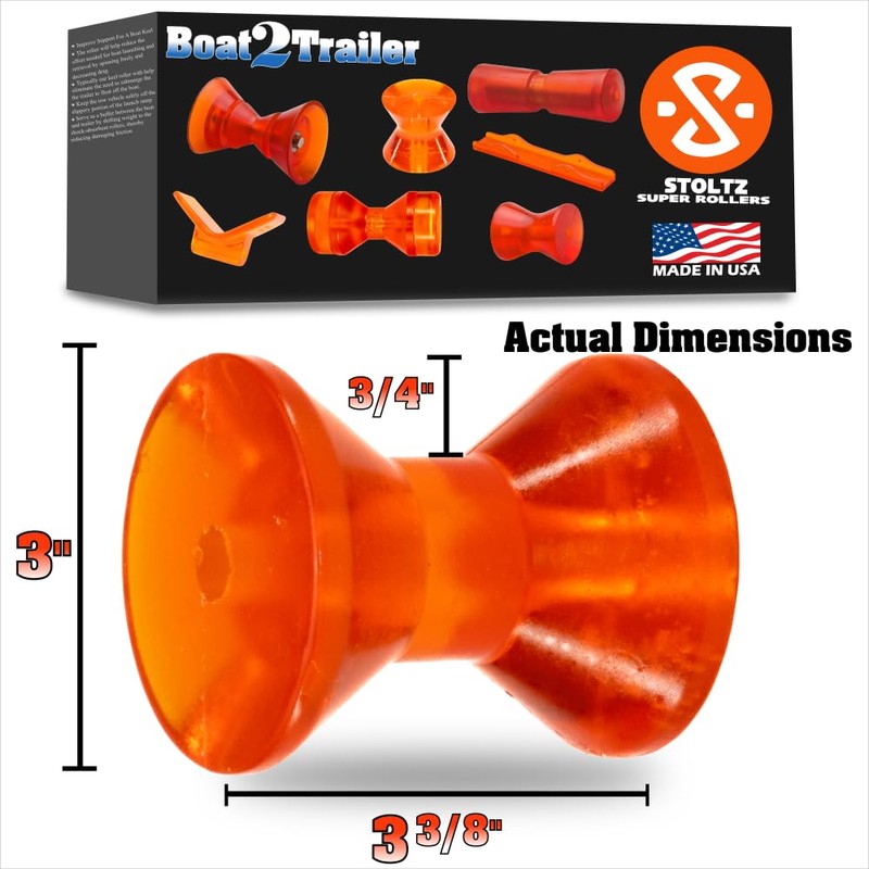 3.5″ Boat Roller Kit Slotted V with Medium End Caps