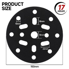 Shineboc Professional 2 pcs Pad Savers 17 Holes Multifunctional for Sander Replacement Cushion Pad Impact-Resistant Noise Reduction Protection Polisher for Hook & Loop Random Orbital (150mm)