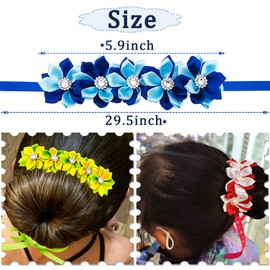Pai Sence 6pcs/Pack Ballet Bun Wrap Flowers for Girls Ballerina Bun Wreath Headpiece Women Dancer Ladies Hair Accessories for Competitions Wedding Birthday Party Gift…