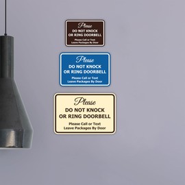 Signs ByLITA Classic Framed Do not Knock or Ring Doorbell (negro) - Mediano