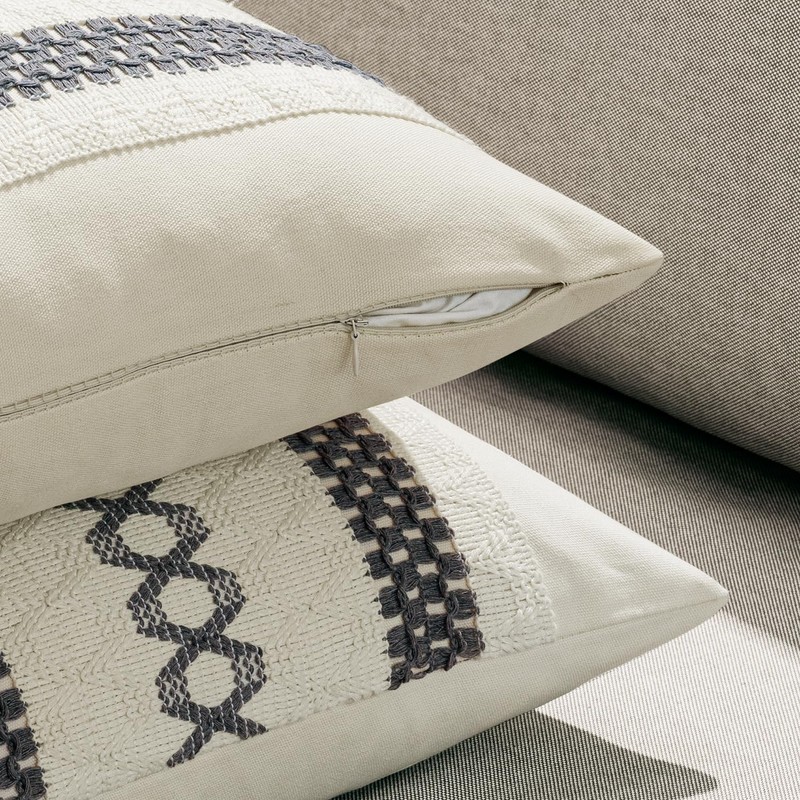 MIULEE Pack of 2 Boho Pillow Covers Gray 20x20 Inch