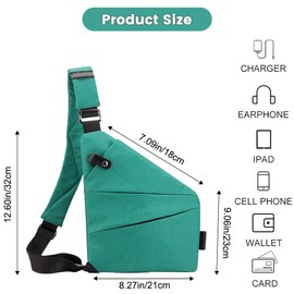 Sopxpvp Anti Theft Bag, Anti Theft Crossbody Bag Women, Personal Flex Bags, Waterproof Casual Sling Bags for Daily Use (Left-YaoSe)