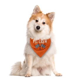 ZPPRJF Pit Crew Dog Bandana, Orange Dog Bandana, Checkered Flags Race Car Flag Dog Bandana, Funny Cute Dog Bandana, Pet Dog Triangle Scarf, Dog Bandana for Small Medium Large Dogs (E4)