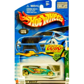2002 - Mattel - Hot Wheels - Cold Blooded Series 4 of 4 - Phaeton (Teal & Snake Graphics/Black Top) Collector #078 - Gold Custom Wheels - Out of Production - New - Rare - Limited Edition -