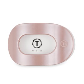 TELETIES - Large Flat Round Clip - For Lying Down, Yoga, Driving & More - Strong Grip, Bendable Teeth, Comfortable Curved Design - Ideal for Thick Hair - Spring Collection - Pearly Pink