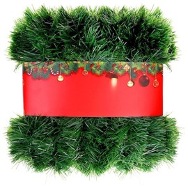 UCLEVER 10m Green Christmas Garland Decoration, Xmas Artificial Vine Soft Greenery Tinsel Pine Garlands for Christmas Indoor Outdoor Decorations